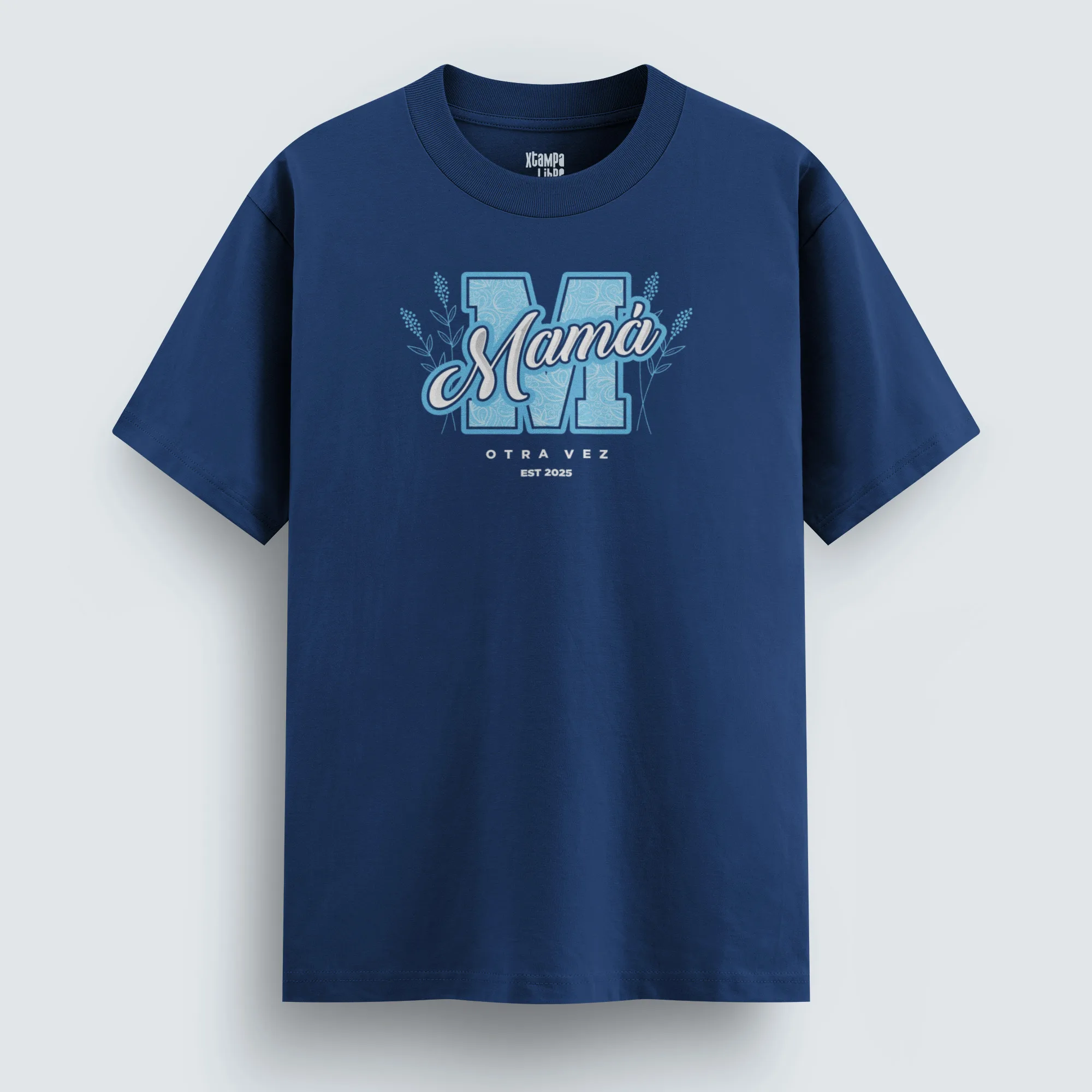 mama-otra-vez-azul_calado T-SHIRT_regular_flat