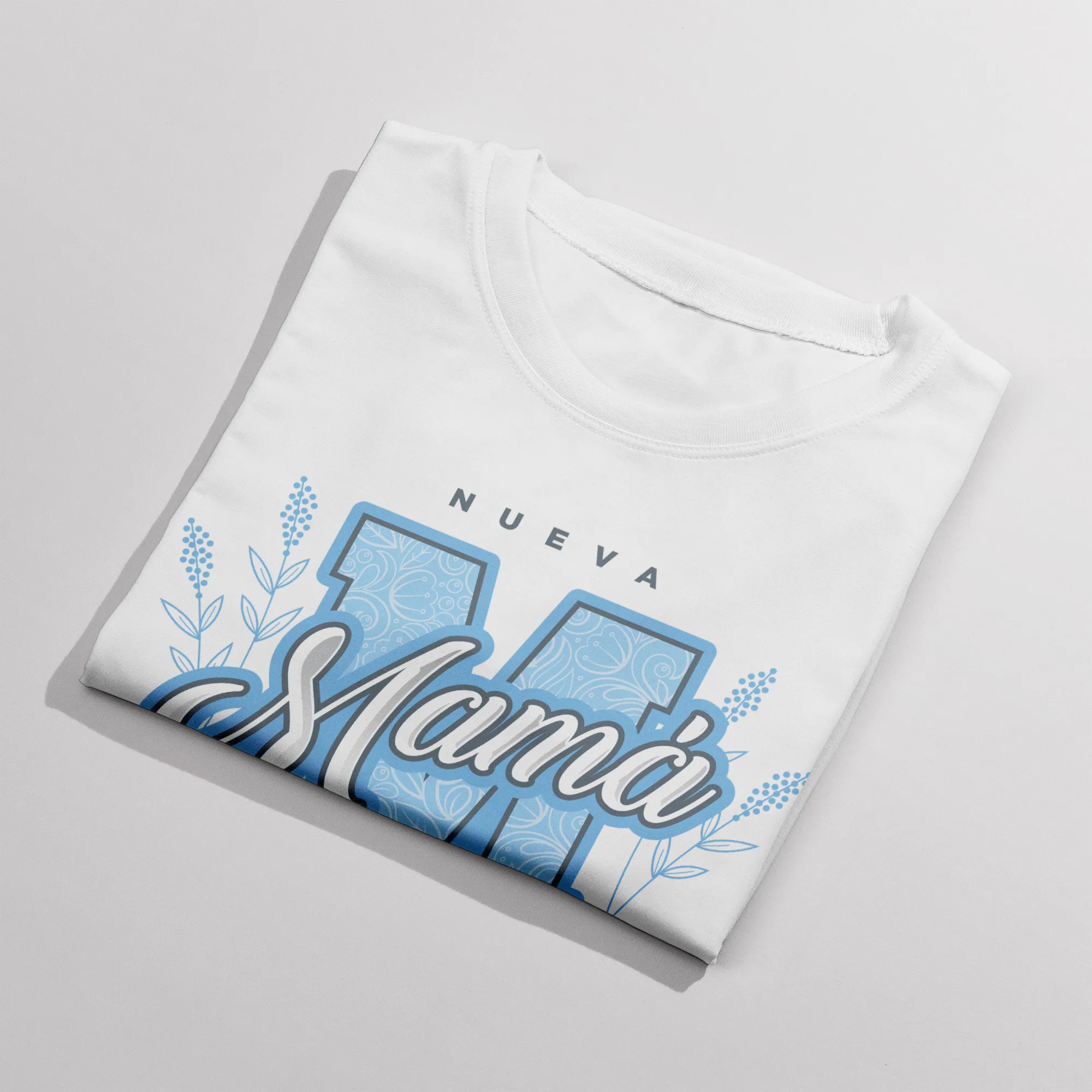 nueva-mama-azul T-SHIRT_folded