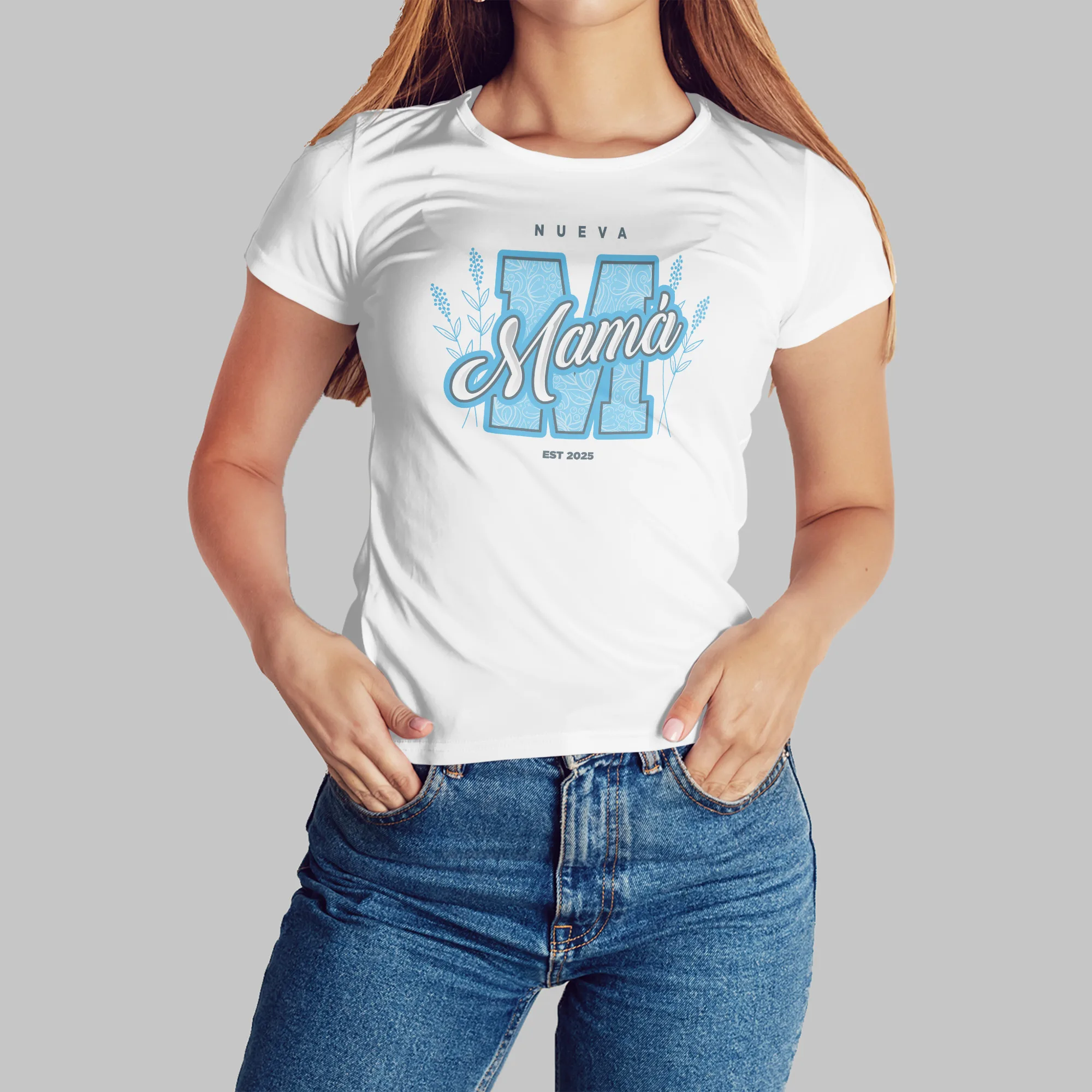Female modern t shirt mockup