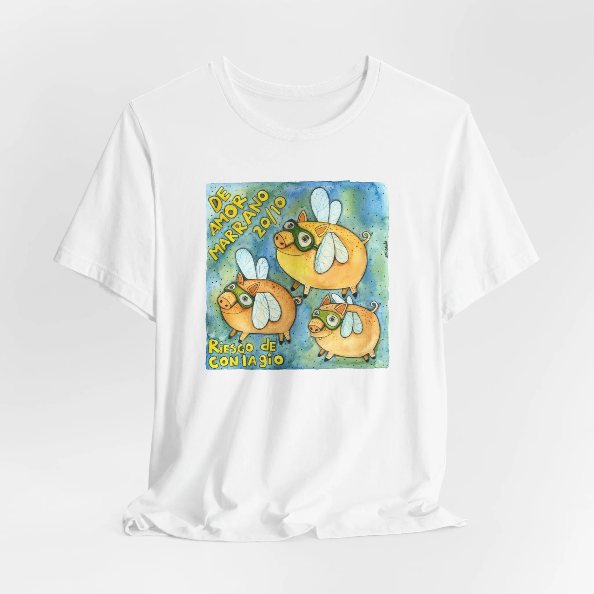 Playera oficial Riesgo de Contagio diseño retro