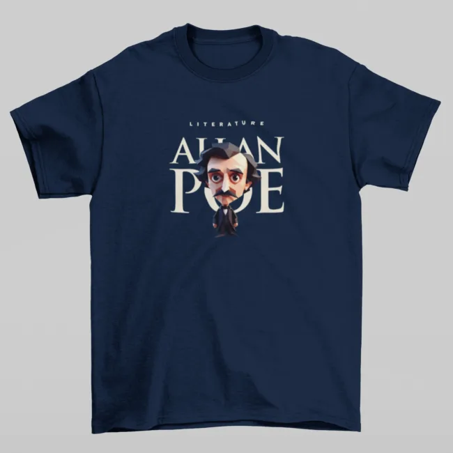Playera literaria Allan Poe estilo origami frente