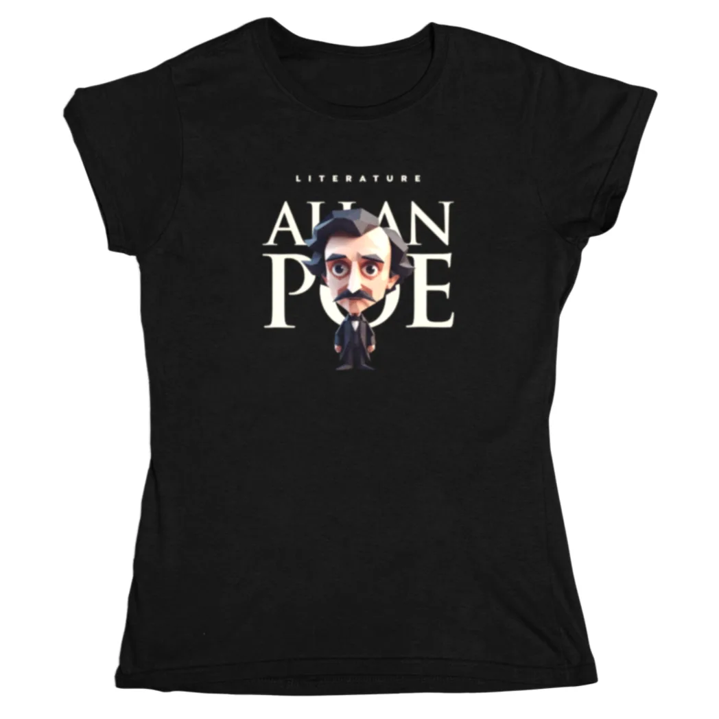Playera literaria Allan Poe estilo origami frente