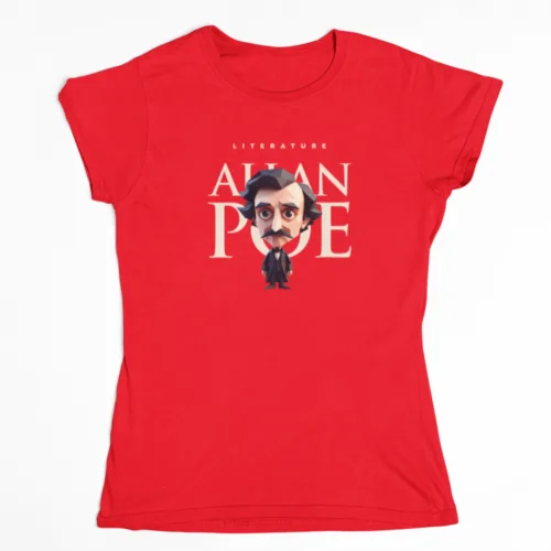 Playera literaria Allan Poe estilo origami frente