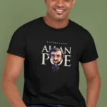 Playera literaria Allan Poe estilo origami frente