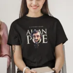 Playera literaria Allan Poe estilo origami frente