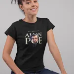 Playera literaria Allan Poe estilo origami frente