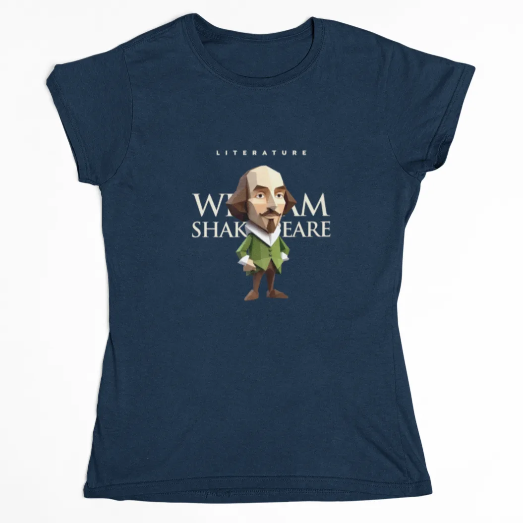 Playera literaria Shakespeare estilo origami frente