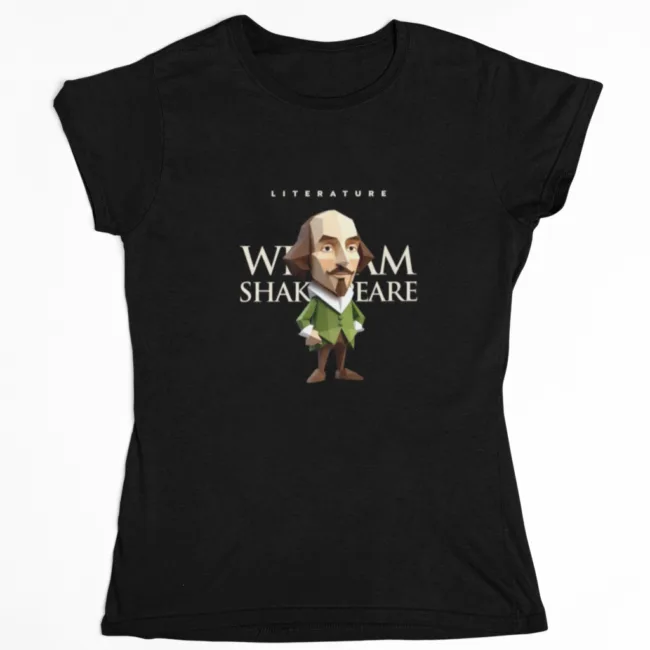 Playera literaria Shakespeare estilo origami frente