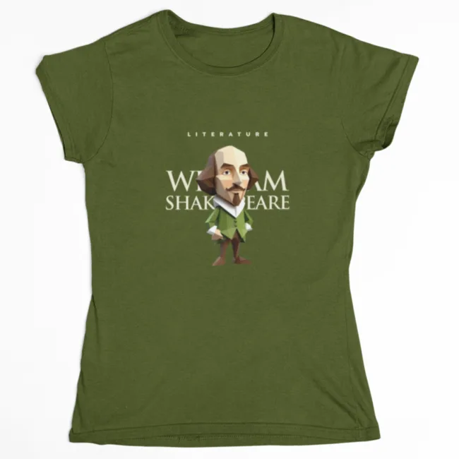 Playera literaria Shakespeare estilo origami frente
