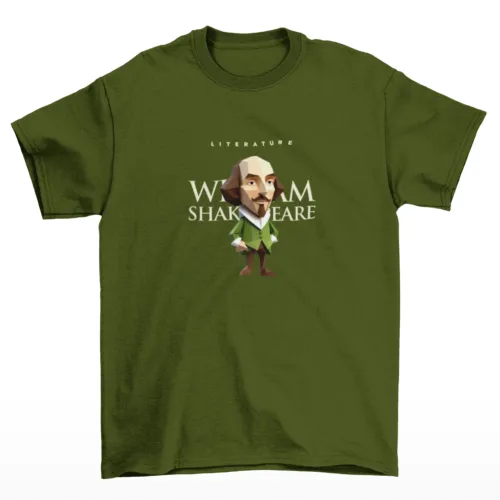 Playera literaria Shakespeare estilo origami frente