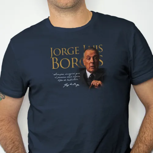 Playera literaria Borges estilo clásico – T-shirt con frase y firma