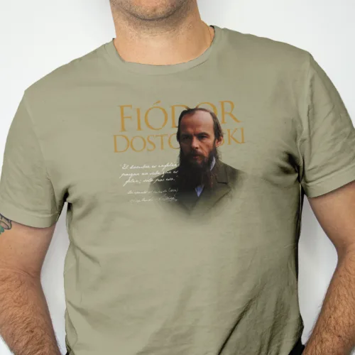 Playera literaria Fiódor Dostoievski estilo clásico – T-shirt con frase