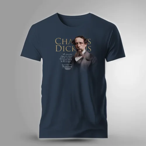 Playera literaria Charles Dickens estilo clásico – T-shirt con frase y firma