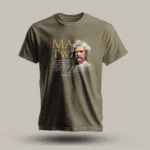 Playera literaria Mark Twain estilo clásico con frase y firma – Xtampa Libre