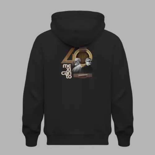 Hoodie Mexicanto 40 Años – Edición Especial con guitarra | Xtampa Libre – Sudadera premium con diseño impreso en la parte trasera.