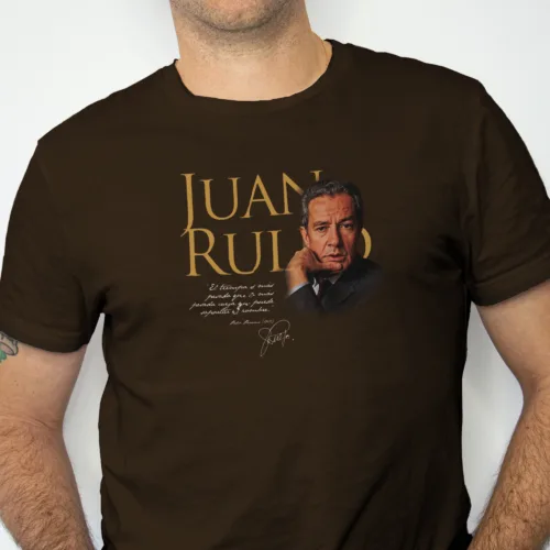 Playera literaria Juan Rulfo estilo clásico – T-shirt con frase y firma