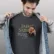 Man in a half denim hoodie jacket mockup