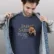 Man in a half denim hoodie jacket mockup