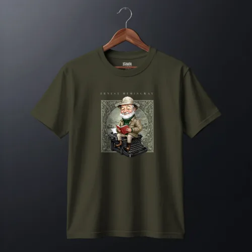 Playera Ernest Heminway Máquina de Escribir Caricatura | LCE