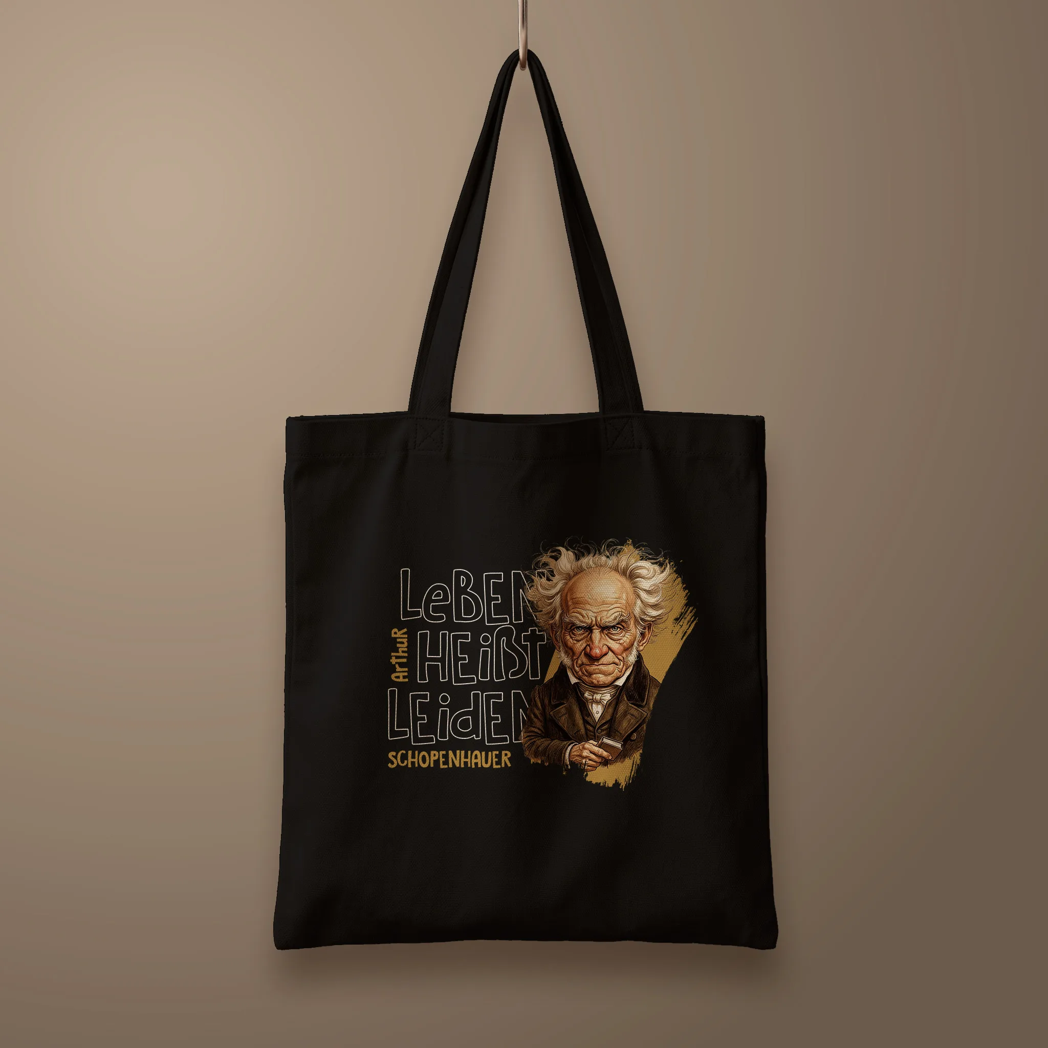 Schopenhauer-35x40cms Bolsa Tote_flat_negro