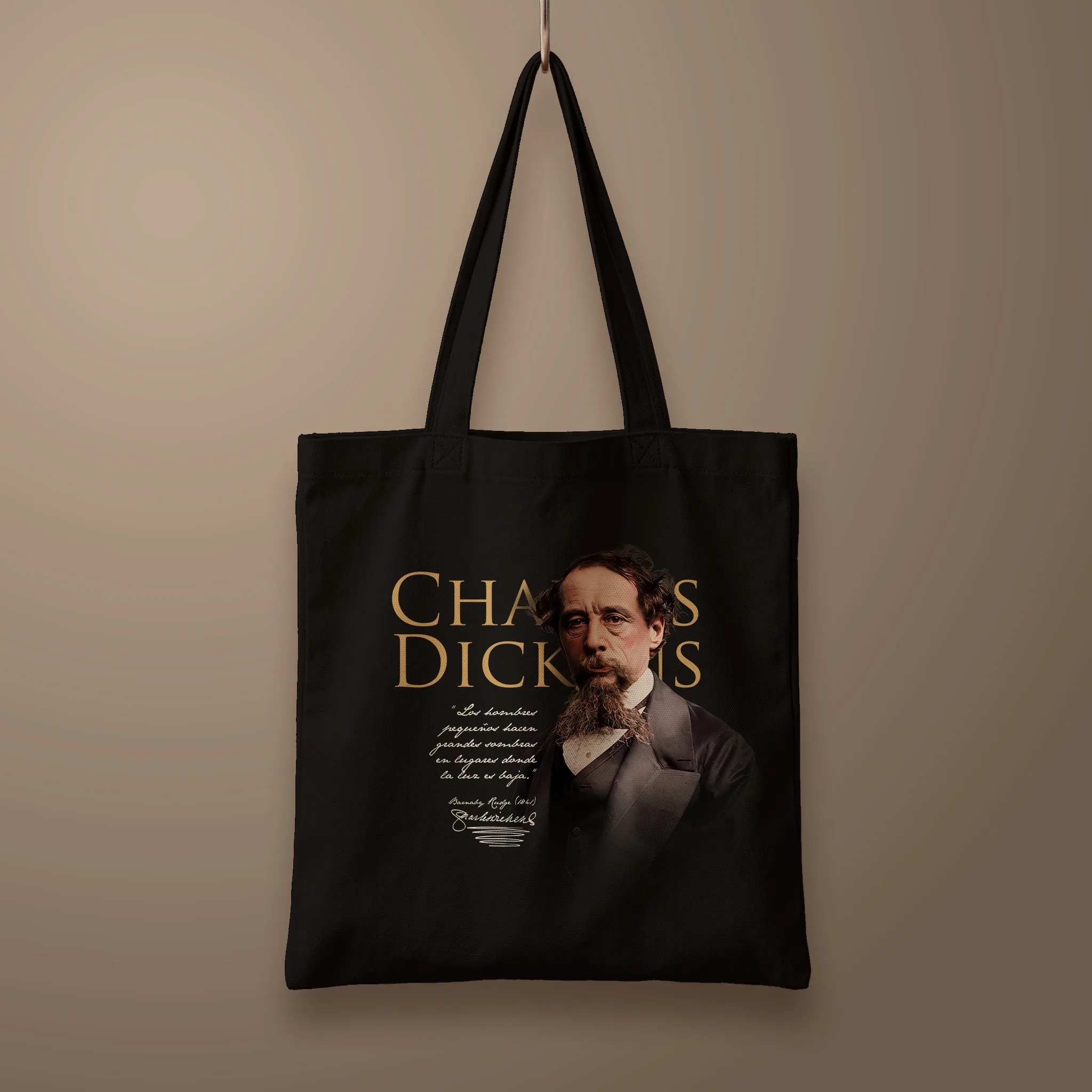 charles-dickens_35x40cms_Output Bolsa Tote_flat_negro