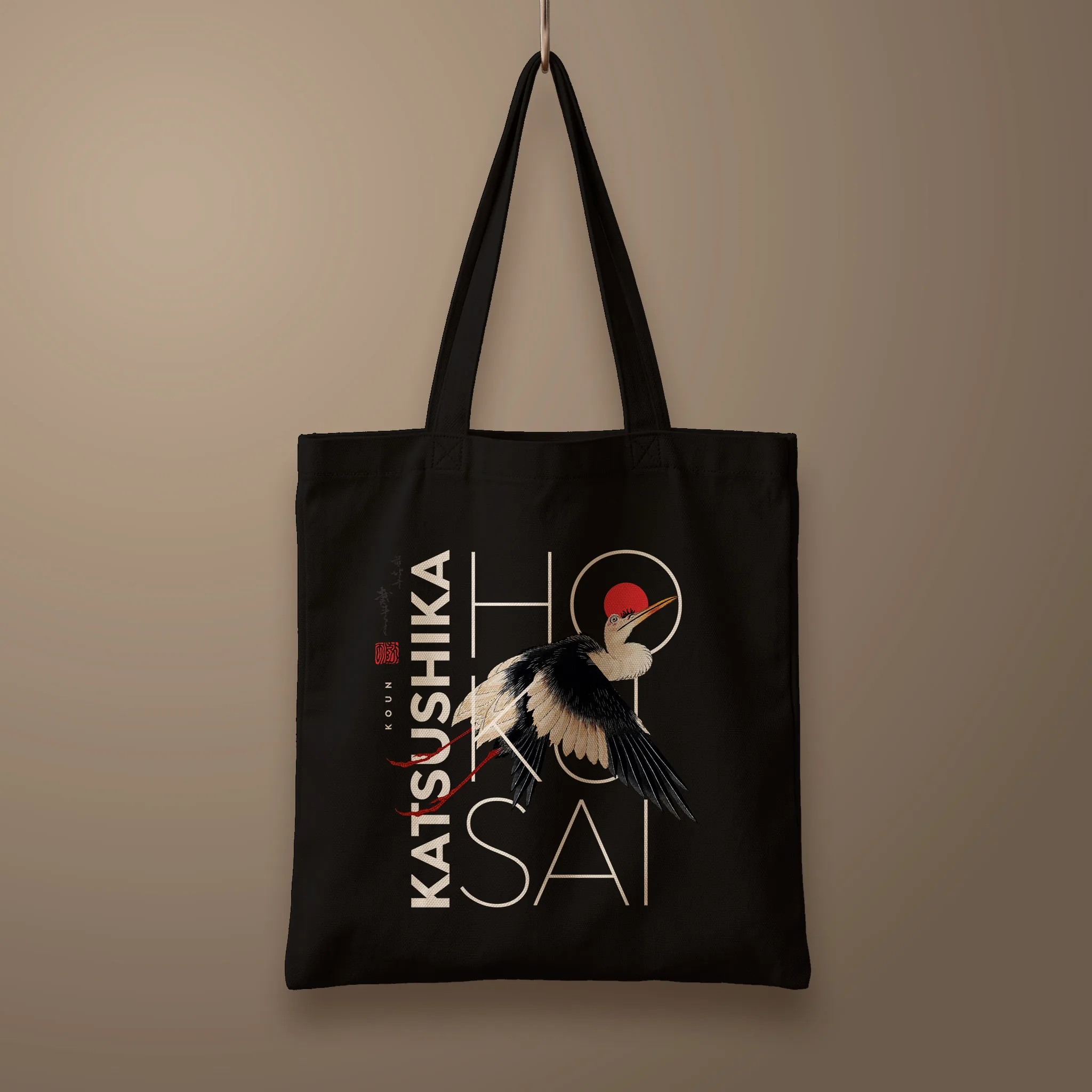 cigueña-hokusai_350x400_RASTER Bolsa Tote_flat_negro