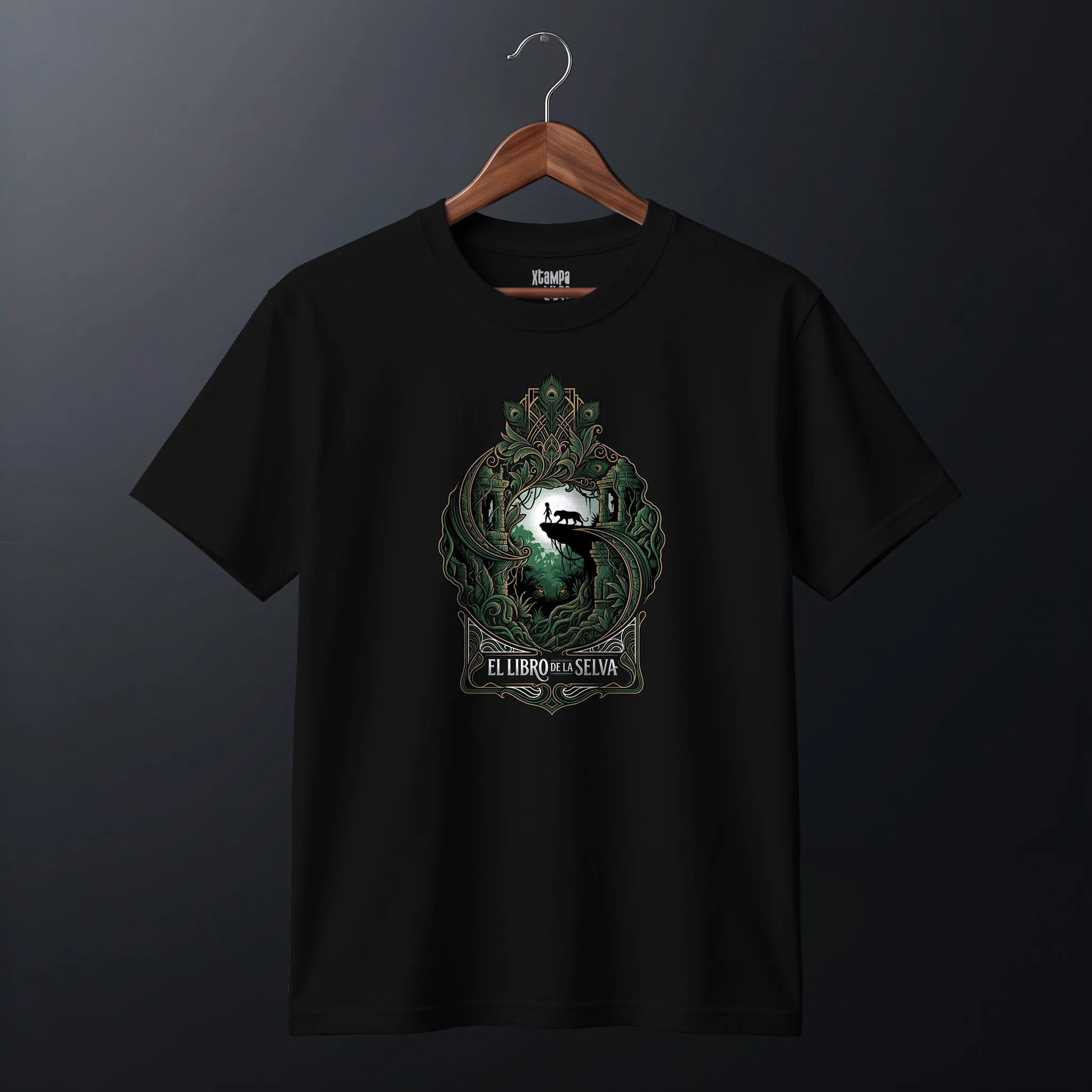 el-libro-de-la-selva_Art-nuveau_350x400 Mockup_playeras_FLAT_BLACK