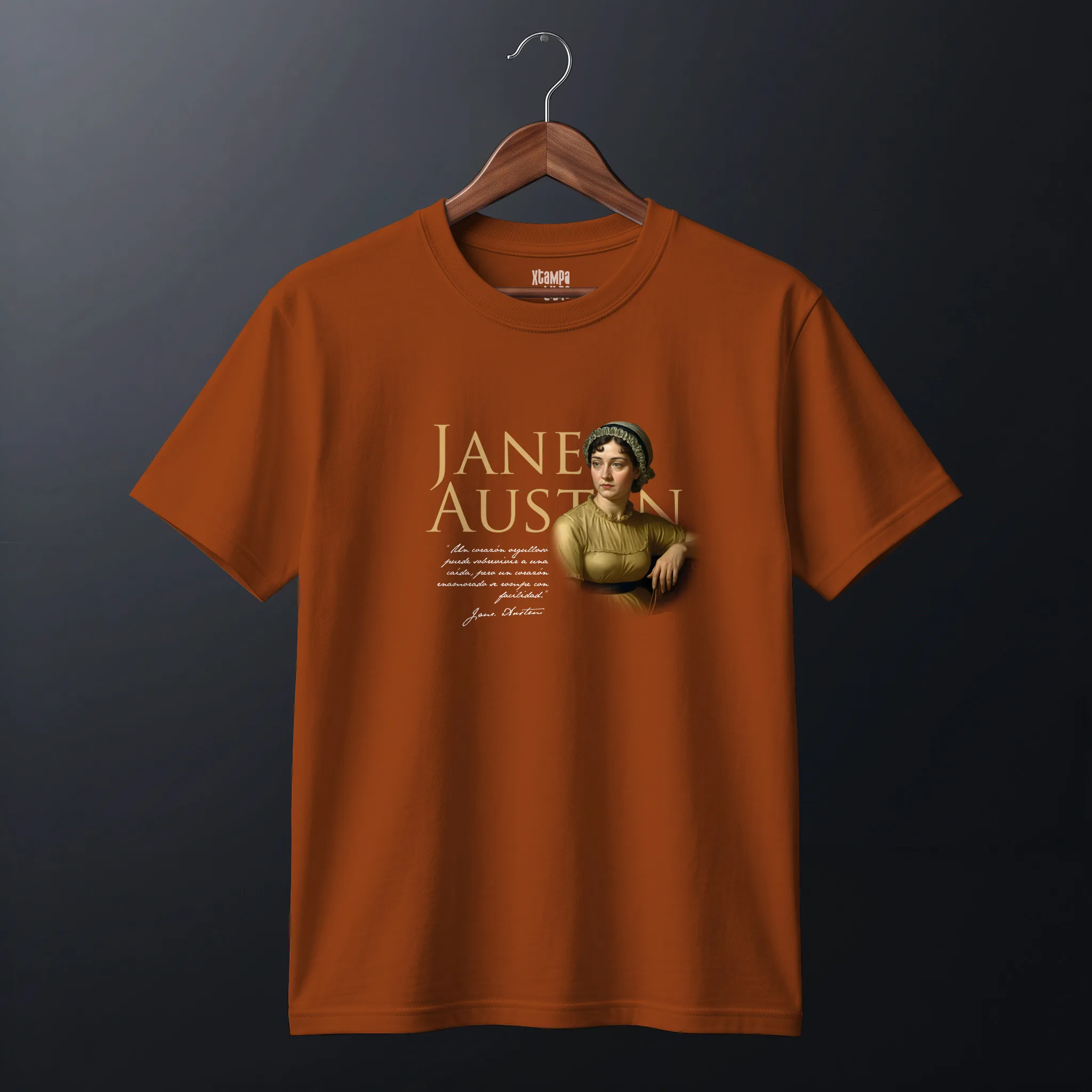 jane-austen_35x40cms_Output Mockup_playeras_FLAT_OCRE